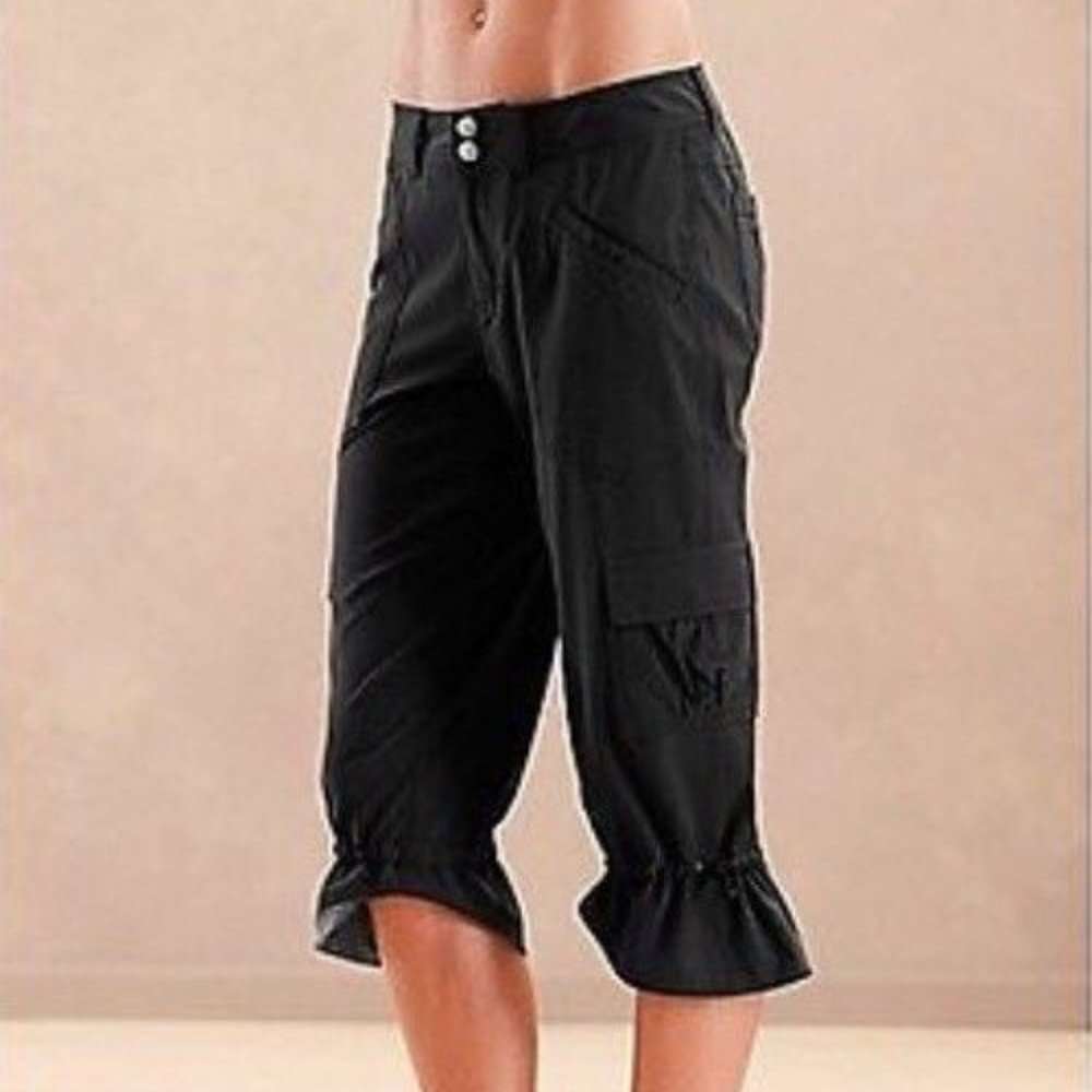 Athleta Black Dipper Capri Cropped Pants Sz 8